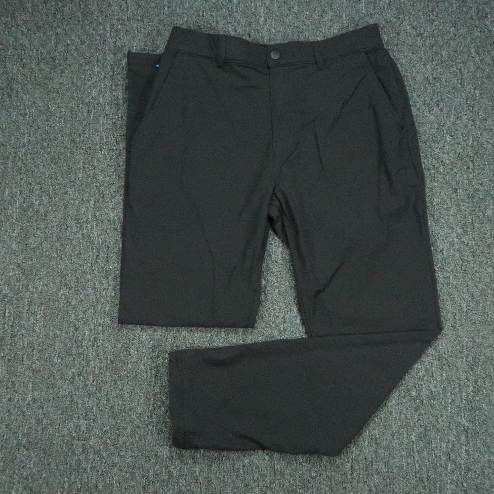 Mugsy Pants Mens 32x30 Black Travelers Straight Trouser Stretch Preppy
